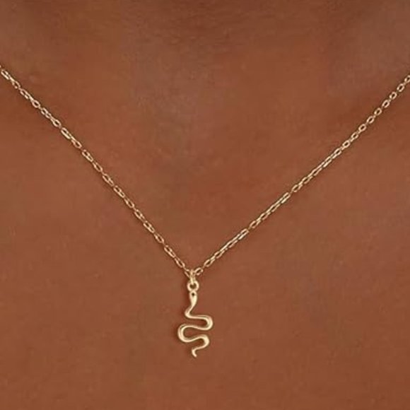 Neiman Marcus 14k Gold Plated Snake Necklace - Picture 1 of 4